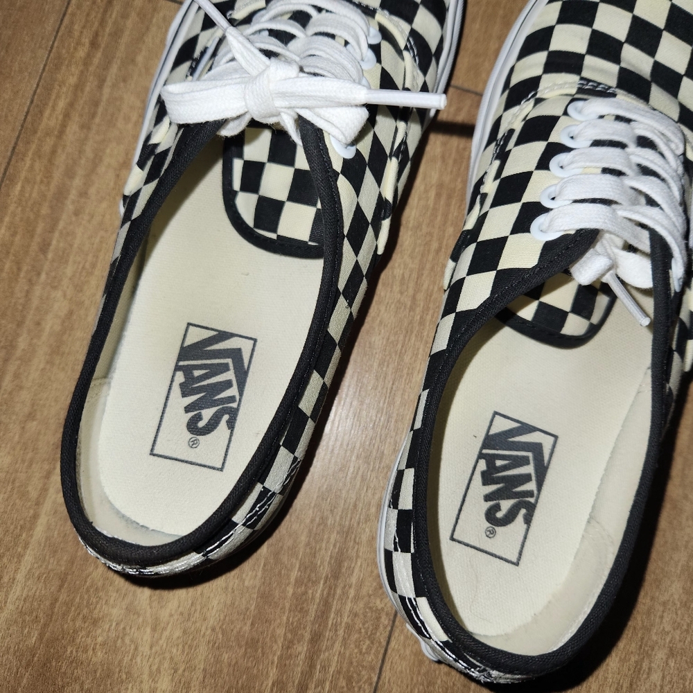 Vans Black and Off-White Checkerboard Shoes | Size 8.5W - Picture 6 of 9